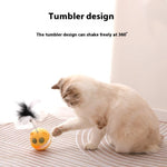Cats Feather Toy Rotate Cat Tumbler Teaser Catmint Roller Track Ball