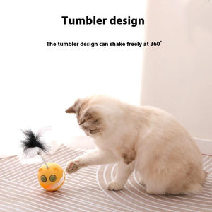 Cats Feather Toy Rotate Cat Tumbler Teaser Catmint Roller Track Ball