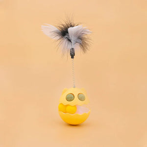 Cats Feather Toy Rotate Cat Tumbler Teaser Catmint Roller Track Ball